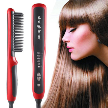 Hair Straightening Combs Men Beard Hair Straightener Ceramic Curler Professional Hot Comb Electric Hair Brush Straightener