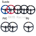 Universal 14 inch 350mm Suede/PVC Car Racing Steering wheels Deep Corn Drifting Sport Steering Wheel With Logo