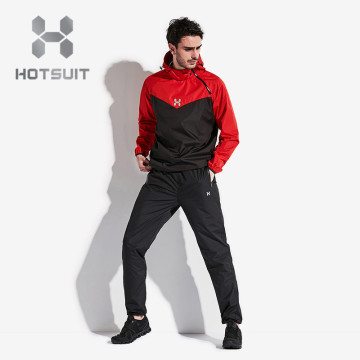 HOTSUIT New Fashion Sauna Suit Men Gym Clothing Set Hoodies Pullover Sportswear Running Fitness Weight Loss Sweating Sports Suit