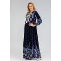 Plus Size Muslim Hijab Dress Women Floral Print Abaya Party Velvet Dresses Dubai Arab Long Robe Kaftan Turkey Islamic Clothing