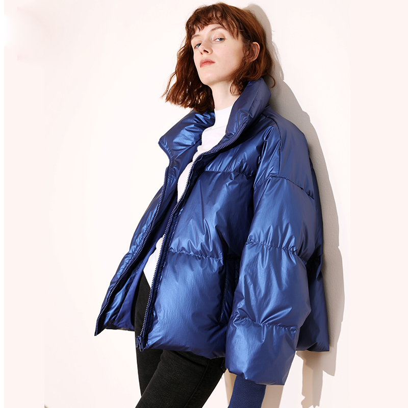 Lusumily New Arrivals Glossy Waterproof Female Down Jacket Parka Winter 2020 Fashion Warm Padded Down Parkas Women Coat Girls