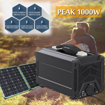 500W Power Peak 1000W 110V/220V Portable Power Bank Power Station Solarl Generator Power Inverter Supply Energy with AC DC USB