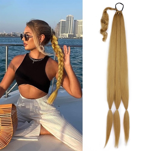 Alileader Provide Sample 36inch 180g Long Rubber Synthetic Ponytail Hair Extension Yaki Braided Hair Wig Supplier, Supply Various Alileader Provide Sample 36inch 180g Long Rubber Synthetic Ponytail Hair Extension Yaki Braided Hair Wig of High Quality