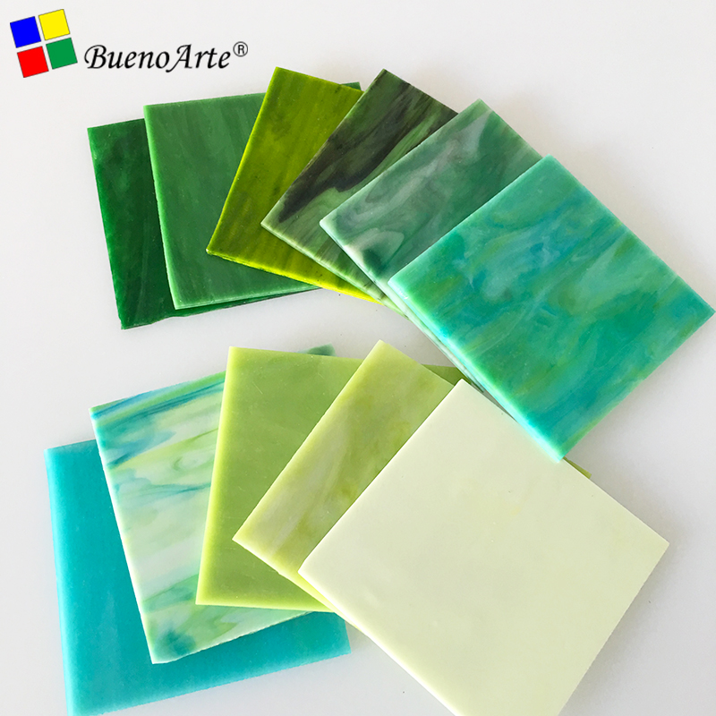 4 Pieces 15X20 CM Art Stained Glass Sheets Opal Series Glass Cathedral glass for DIY Mosaic works art supplier Tiffany glass