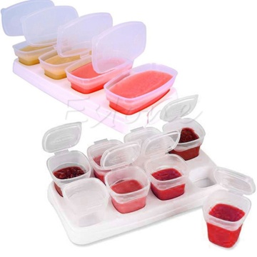 Baby Weaning Food Freezing Cubes Tray Pots Freezer Storage Plastic Containers 70ml