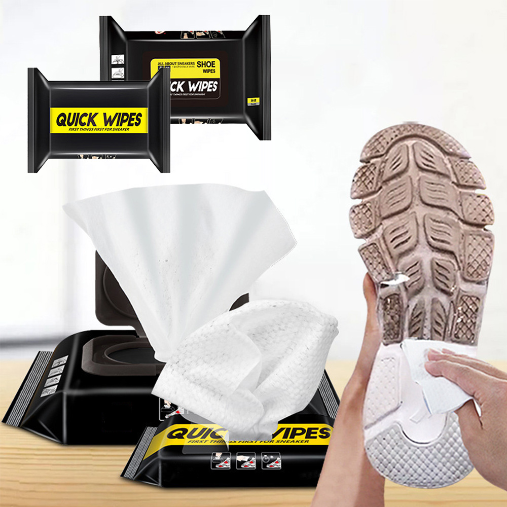 Small White Shoe Artifact Cleaning Tools Fast Scrubbing Quick Clean Wipes Portable Disposable Sneakers Cleaning Quick Wet Wipes