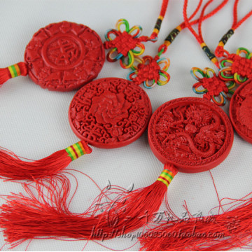 Beijing Traditional Lacquer Lacquerware Trumpet Chinese Knot Car Pendant Jewelry Chinese Style Characteristic Gift