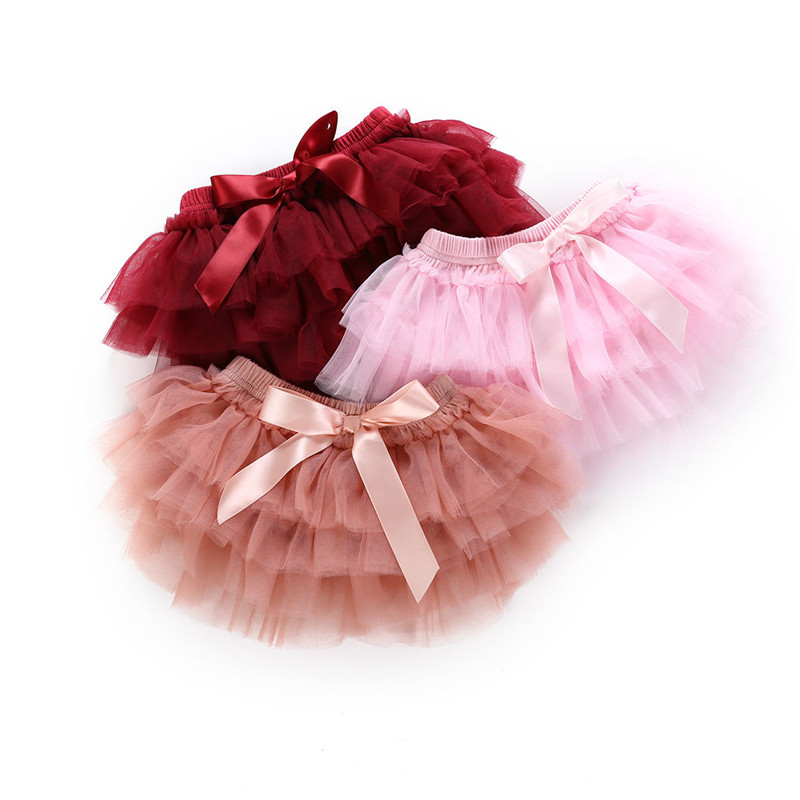 2019 Summer Lovely Newborn Ball Gown Mesh Skirt Girls Tutu Skirt Pettiskirt 3 Colors Girls Ballet Dance Skirts for 0-24M Baby