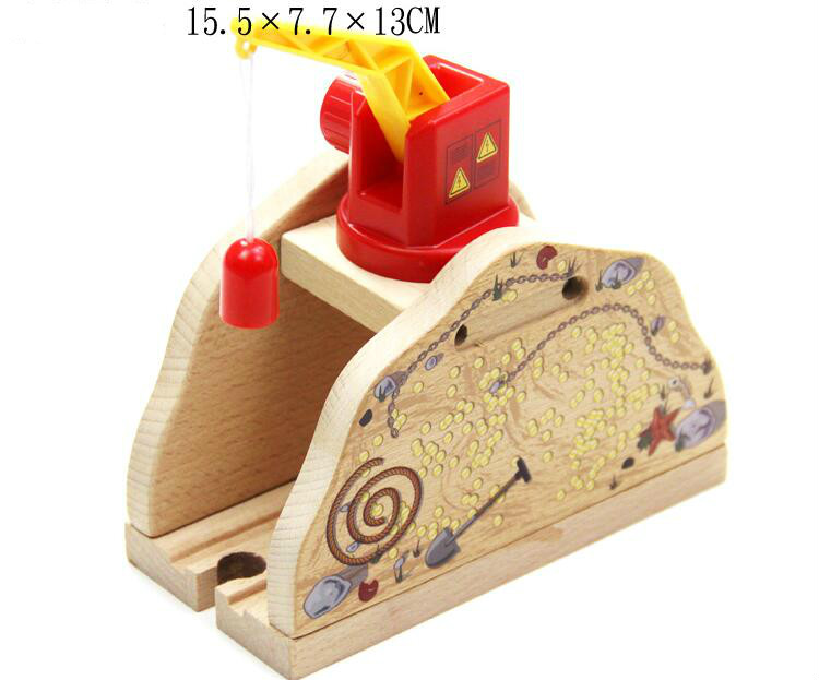 All Kinds of Crane Tender Wooden Magnetic Train Track Railway Accessories Compatibel Thom as Biro Wood Track Educational Toys