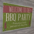 Meijiafei Welcome BBQ Party Garden Shed Sign SummerHouse Plaque Dad Mum Friendship Signs 8.3"x 11.7"