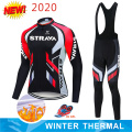 2020 Pro Team Winter Thermal Fleece Cycling Clothes Men Long Sleeve Jersey Suit Outdoor Riding Bike MTB Clothing Bib Pants Set