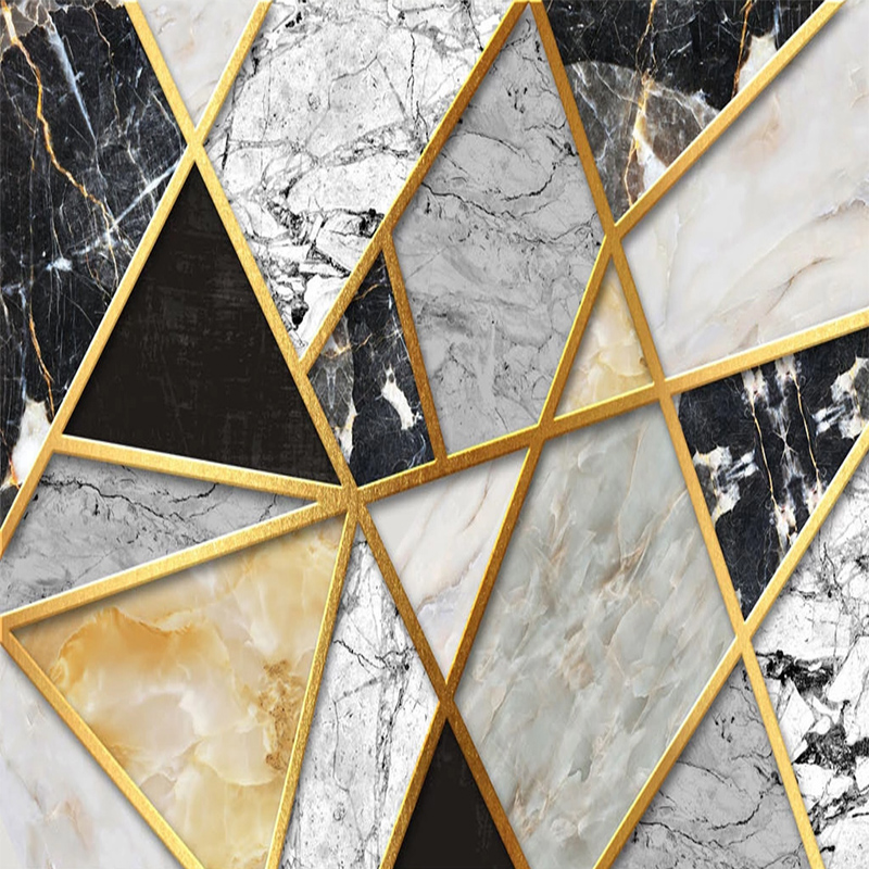 Modern Simple Marble Geometric Pattern Mural Wallpaper 3D Abstract Art Wall Paper Living Room TV Home Decor Luxury 3 D Frescoes