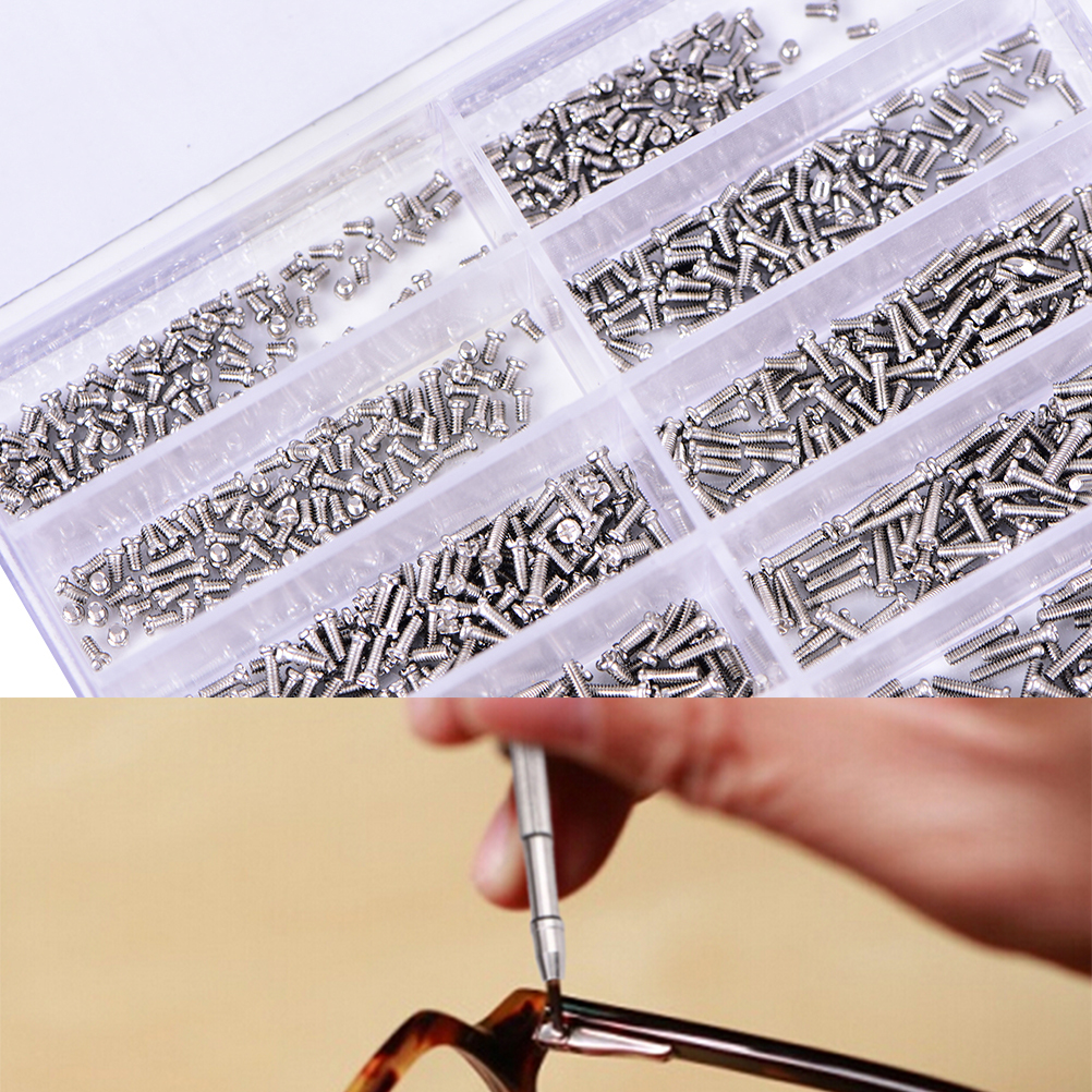 1000pcs/set Glasses & Watch Screws Assorted Screws For Watch Clock Eye Glasses Watchmaker Repair Part Tool Wholesale