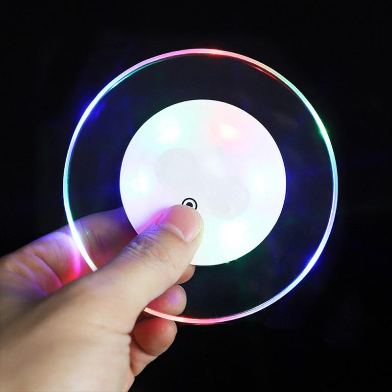 Acrylic Crystal Bottle LED Coaster Light Stickers Festival Nightclub Bar Party Vase Decoration Glorifier Kitchen Drink Cup Mat