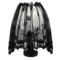 Halloween Knitted Curtain Lamp Cover Shade Cloth Black Spider Bat Lace Spider Web Curtain 60x20cm with Ribbon Fast Shipping H5