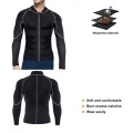 Puimentiua Men's Slim Body Shaper Neoprene Sweat Vest Sauna Suit Weight Loss Fitness Long Sleeve Zipper Workout Slimming Shirt