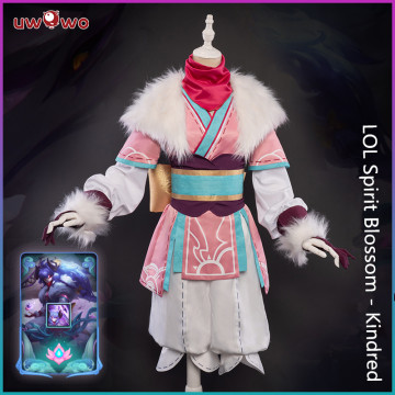 Pre-sale UWOWO Kindred Spirit Blossom Game LOL Cosplay Costume League of Legends Cosplay Qianjue Costumes Extra Mask Hot Outfits