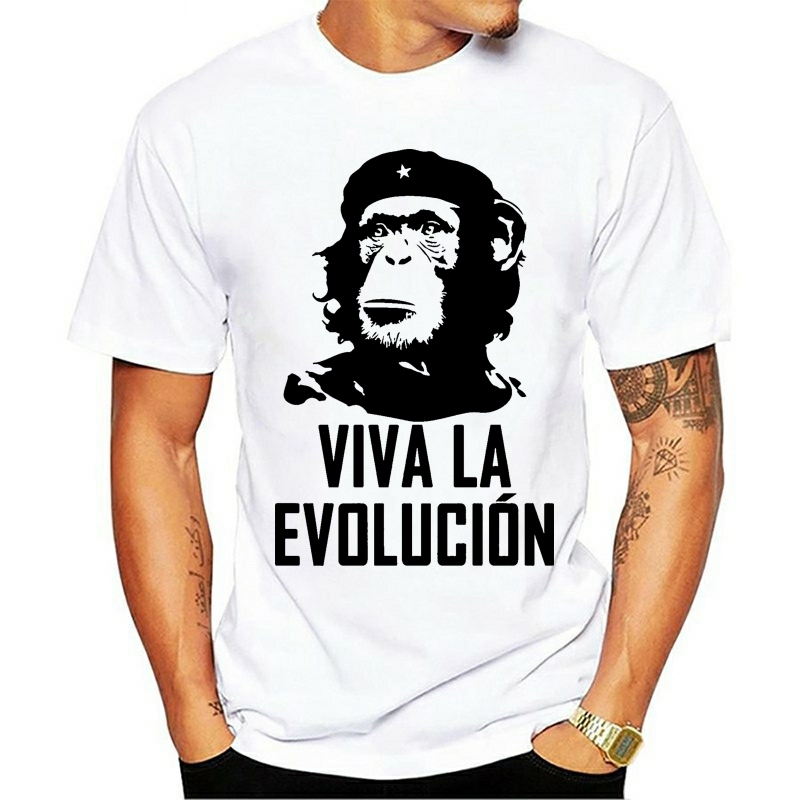Venda Quente 2021 t-shirt algodão Viva La Evolucion evolução Che Guevara Macaco engraçado chapéu Militar