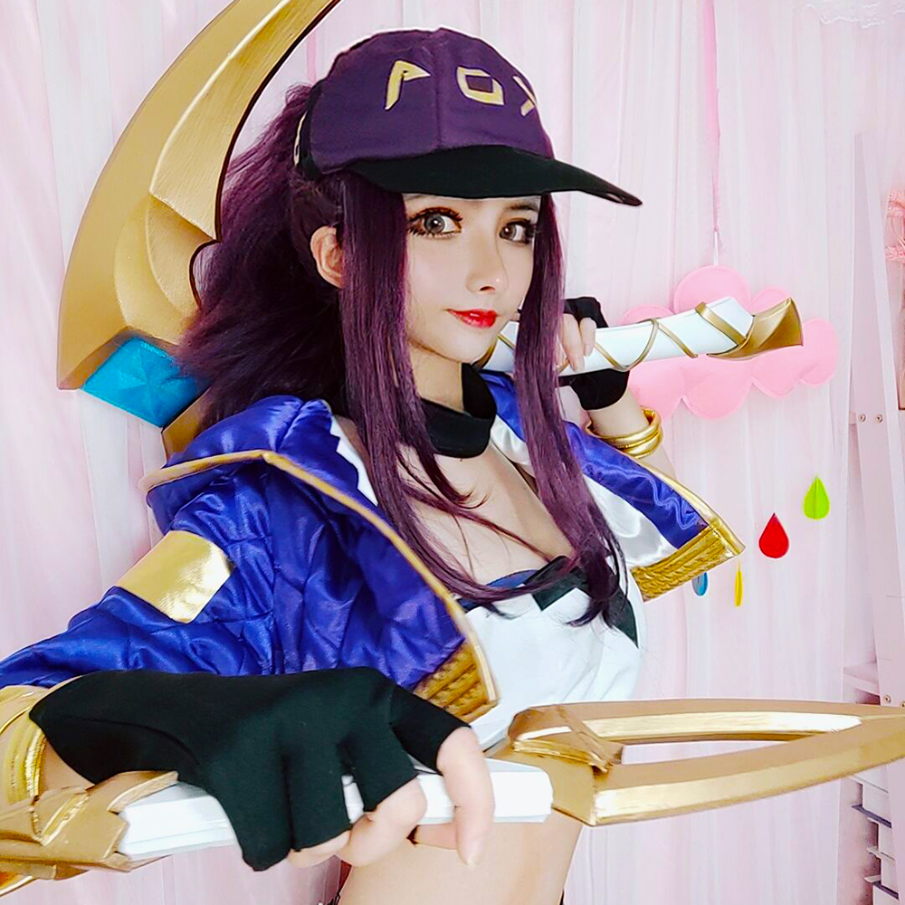 LOL KDA Akali Sword Weapons Cosplay Costume Props Accessories Sickle and Dagger Set