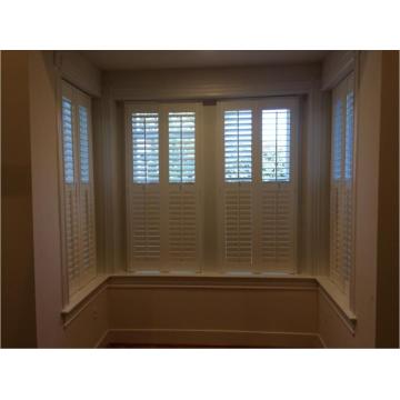 Customized Basswood Wood Shutters Bi-fold Plantation Sliding Shutters ws2007