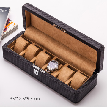 New Leather Watch Boxes Case Yellow/Brown Inner Mechanical Watch Display Organizer Jewelry Storage Gift Case With Lock