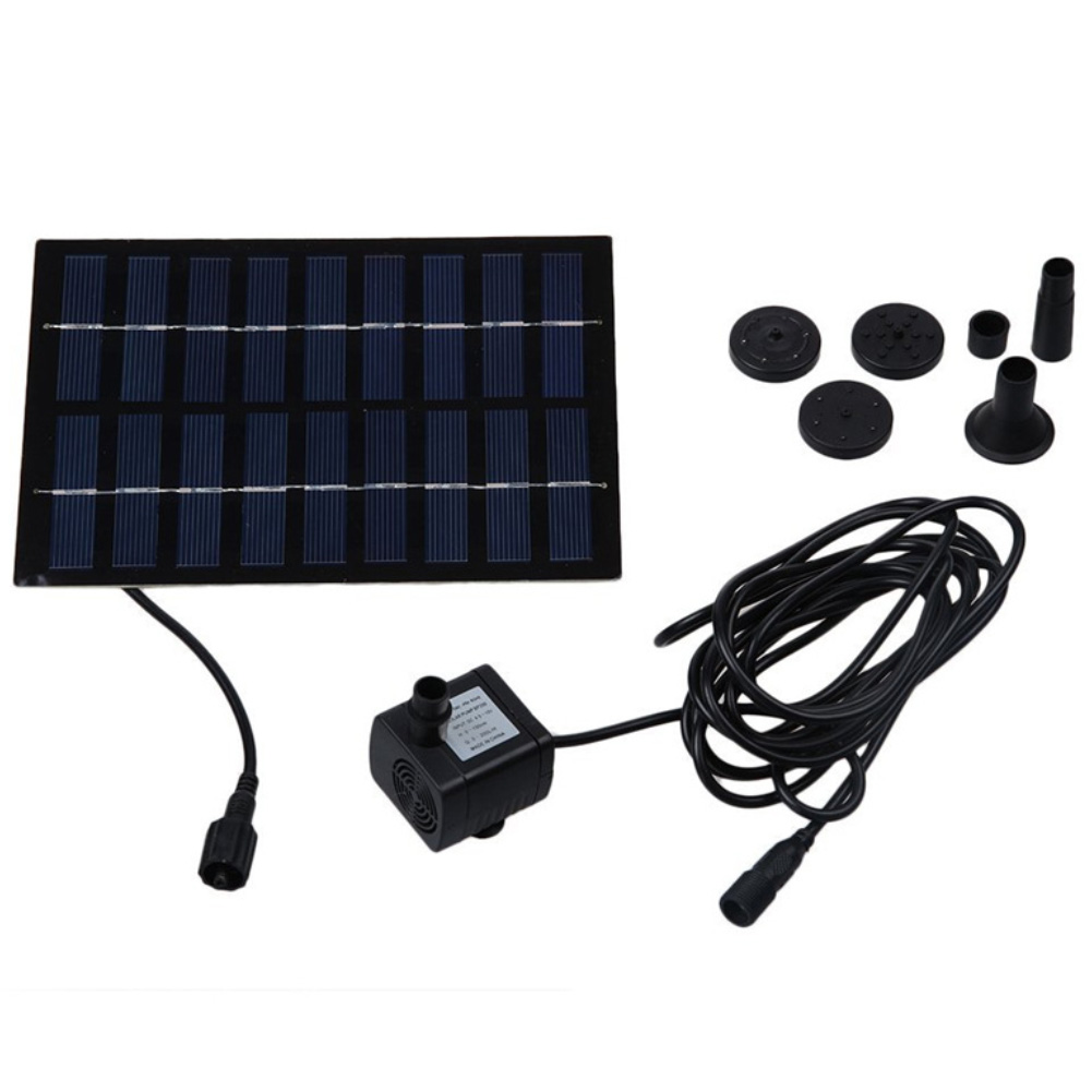 1.8W Mini DC Brushless Solar Powered Water Pump Hotel Park Pool Pond Pump Solar DIY Garden Fountain with Lighting Exterior