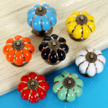 Ceramic Handle and Knob Pumpkin-shaped Pull Cabinet Door Cute Children's Bedroom Furniture Drawer Cabinet Porcelain Handle