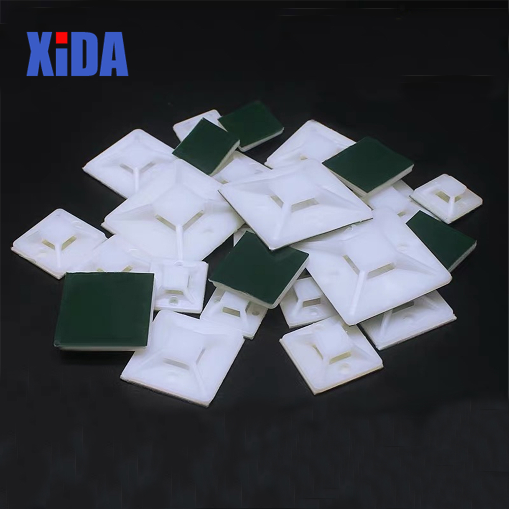 50Pcs Black White&Green Plastic Self Adhesive Cable Tie Mount Base Holder White 20 25 30 40mm Since the glue type positioning