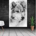 Modern Minimalism Style Black And White Cool Wolf Poster Animal Canvas Painting Prints Wall Pictures For Living Room Decor