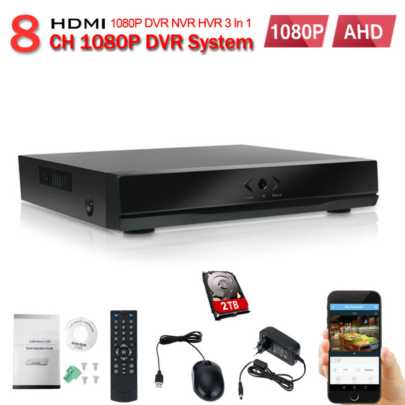 JORANK HD CCTV DVR 8ch AHD 1080P surveillance DVR NVR 8 channel AHD-H 1080P HDMI security standalone 3G WIFI DVR video recorder