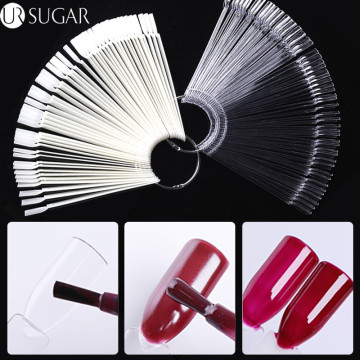 Clear False Nails Fan Style Practice Display Nail Tips Natural Black Transparent Finger Full Card Acrylic Tips Gel Tool