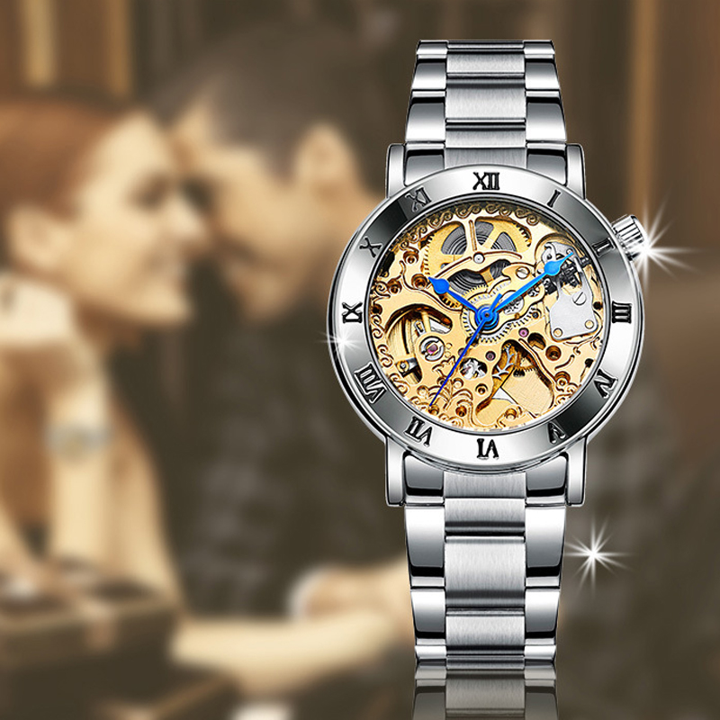 Relogio Feminino IK COLOURING Watches for Women Ladies Automatic Skeleton Wrist Watch Luxury Brand Waterproof Mechanical Watches
