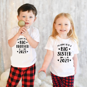 I Am Going To Be A Big Brother/sister 2021 Kids Boys Girls Anouncement Tshirts Brothers Siters Family Looking Shirts Drop Ship