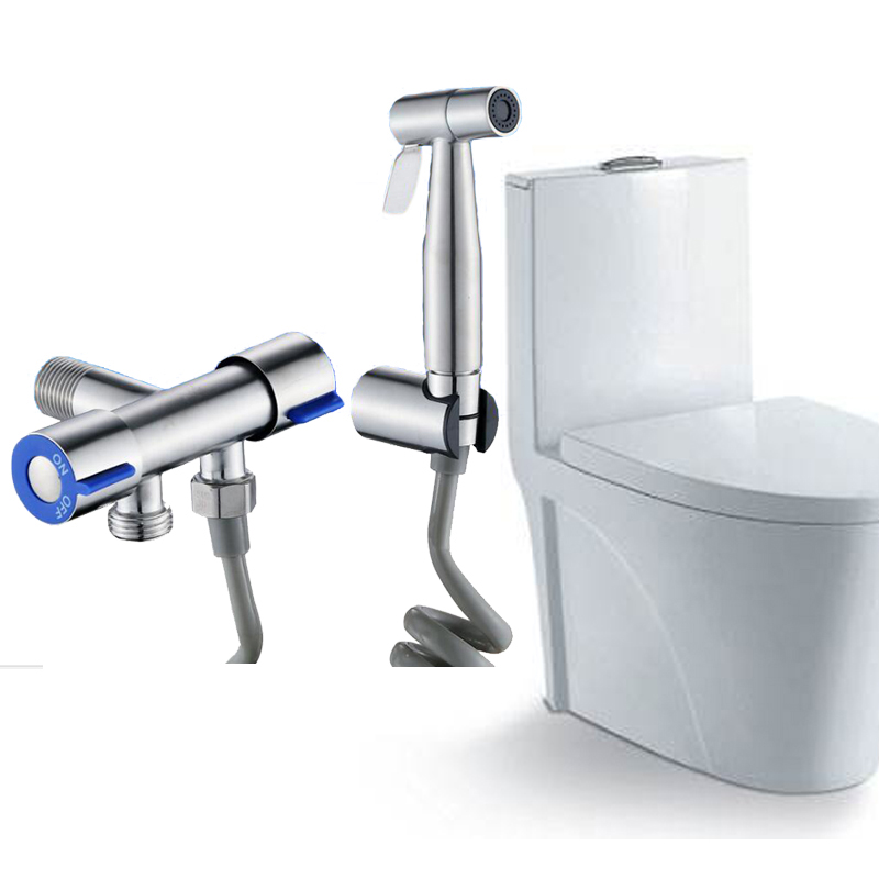 High Pressure Bidet Toilet Spray Set Comp Booster Nozzle Bathroom Sink Spray Stainless Steel