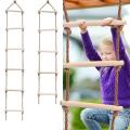 Wooden Rope Ladder Multi Rungs Safe Sports Rope Swing Swivel Rotary Connector Tools Children Activity Climbing Game Toys