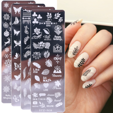 1pcs Nail Stamping Plates Flower Leaf Geometry Animals Image Stamp Templates Dreamcatch Manicure Print Stencil Tools LYSTZN01-12