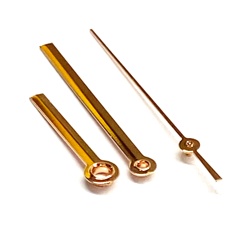 Stick watch hands with facet