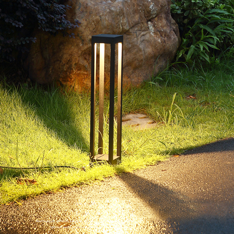 BEIAIDI Modern Outdoor Post Garden Lawn Light 4 Column Community Villa Landscape Lamp Waterproof Walkway Fence Gate Pillar Lamp