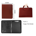 A4 Portable File Folder with Calculator Binder Organizer Manager Office Document Pad Briefcase PU Leather Padfolio Bag Customize