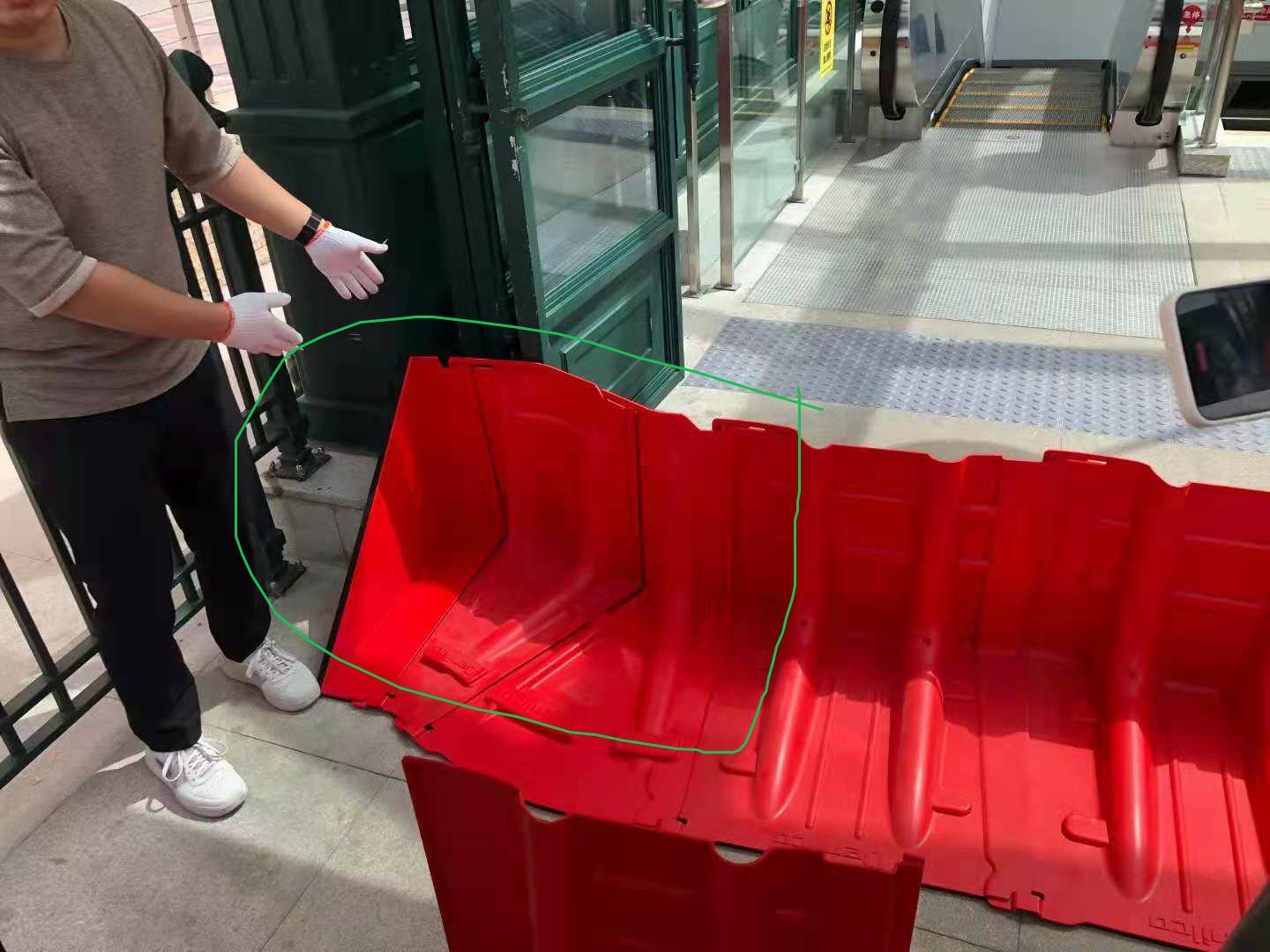 flood barrier at entrance