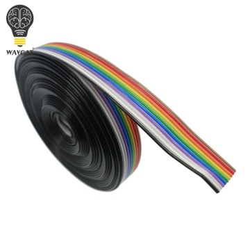 1 meter 1.27mm Spacing Pitch10 WAY 10P Flat Color Rainbow Ribbon Cable Wiring Wire For PCB DIY 10 Way Pin