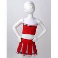 Kids Girls Cheerleading Uniforms Outfit Sleeveless Crop Top with Pleated Skirt Set for Cosplay Performance Cheerleader Costume