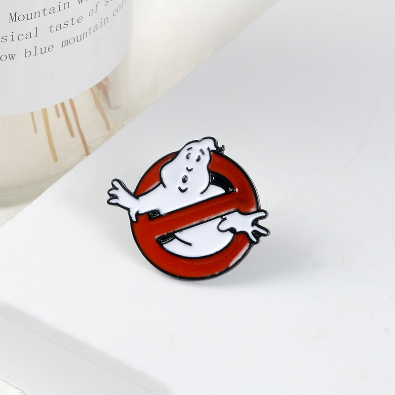 Ghostbusters Enamel Pin White Ghost Badge Brooch Bag Clothes Lapel pin Cartoon Fun Movie Jewelry Gift for fans Friends