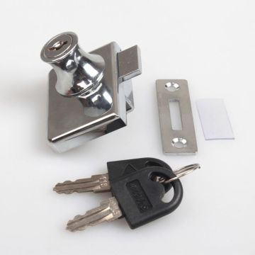 Glass Door Double Latch Lock Security Showcase Lock for 5-12mm Glass Door