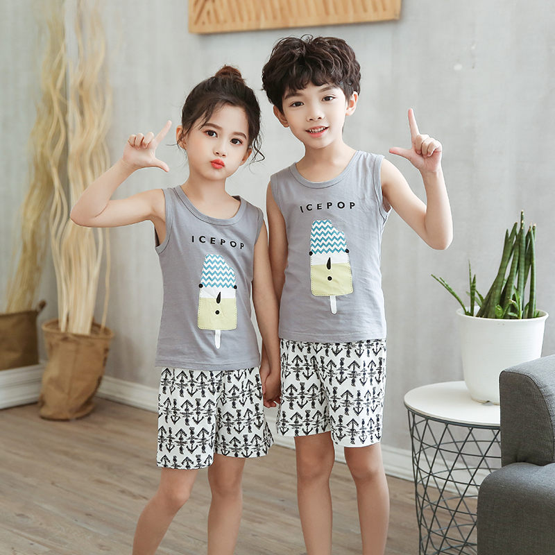 Kids Pajamas 2020 Summer Boys Sleepwear Suit Nightwear Baby Girl Clothes Animal Cartoon Pajama Sets Children's Pyjamas