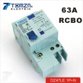 DZ47LE 1P+N 63A C type 230V~ 50HZ/60HZ Residual current Circuit breaker with over current and Leakage protection RCBO