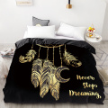 3D HD Digital Printing Custom Duvet Cover,Comforter/Quilt/Blanket case Queen King Bedding 220x240,Bedclothes Golden Moon black