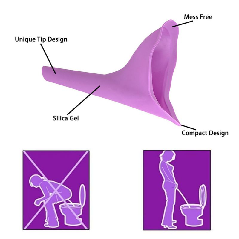 Reusable Female Urinal Device Women Pee Funnel For Outdoor Activity With Discreet Travel Bag
