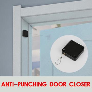 Punch-free Automatic Sensor Door Closer Automatically Close For All Doors 800g Pull Force White Black Stopper Door Hardware
