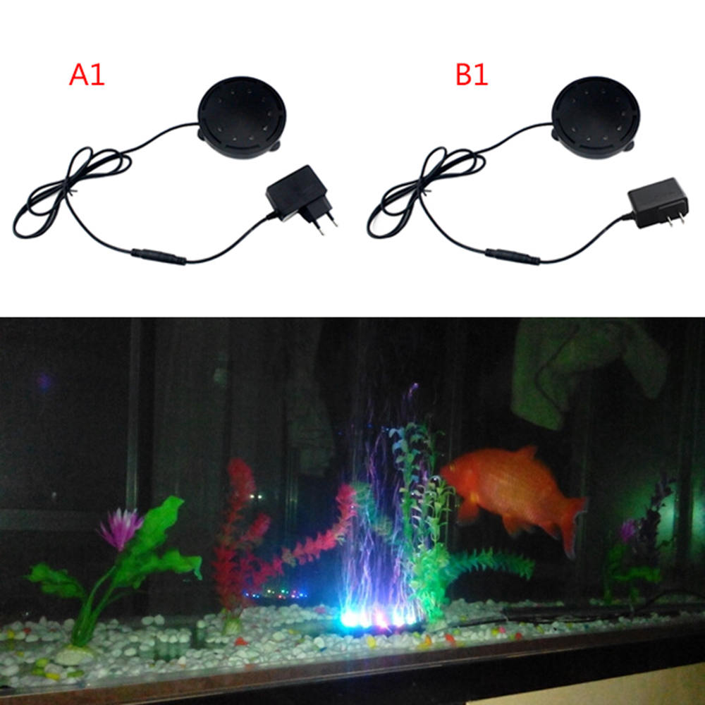 RGB LED Aquarium Light 9 Led 10.5cm Fish Tank Led Light Submersible Led Air Bubble Lights For Aquarium Fish Tank